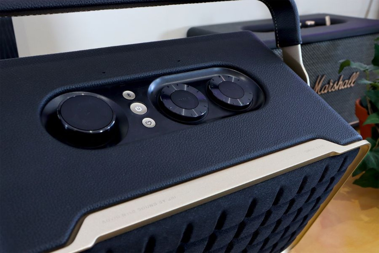JBL Authentics 300 smart home speaker top panel and controls