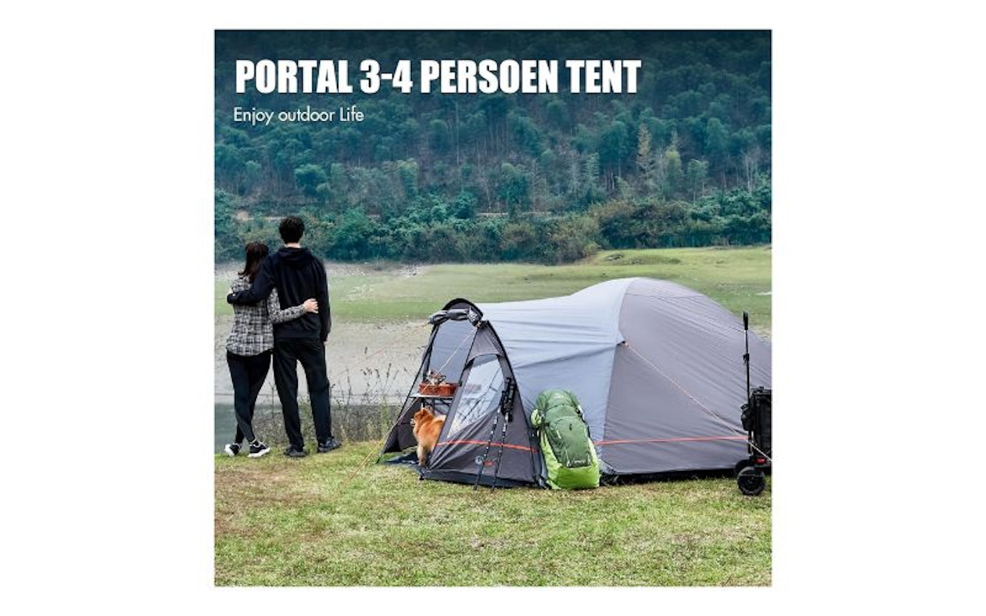 Portal 3-4 Man Tent with Porch, Camping Tent