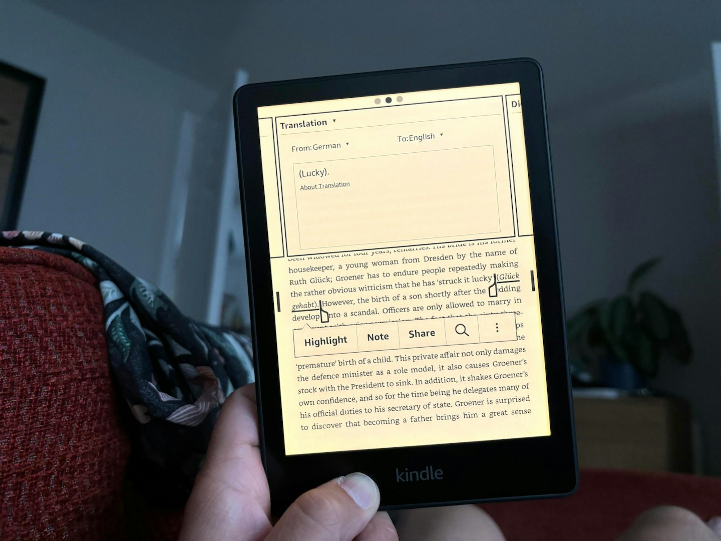 Kindle Paperwhite translation