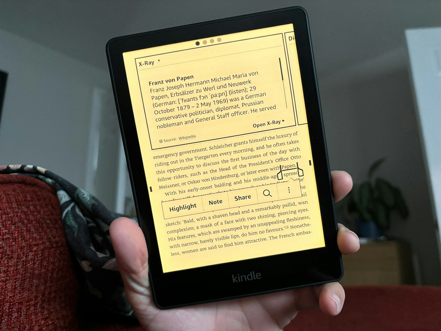 Kindle Paperwhite Wikipedia X-Ray