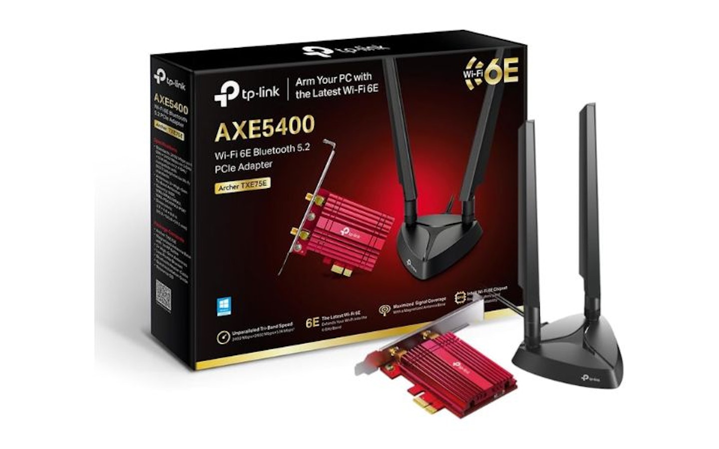 TP-Link AXE5400 Tri-Band Wi-Fi 6E Bluetooth 5.2 PCI Express Adapter