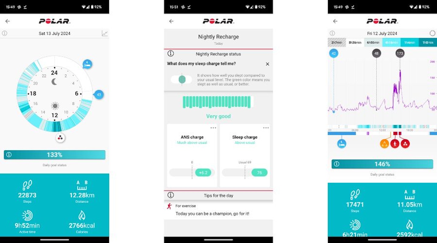 Polar Vantage V2 Polar Flow app screenshots