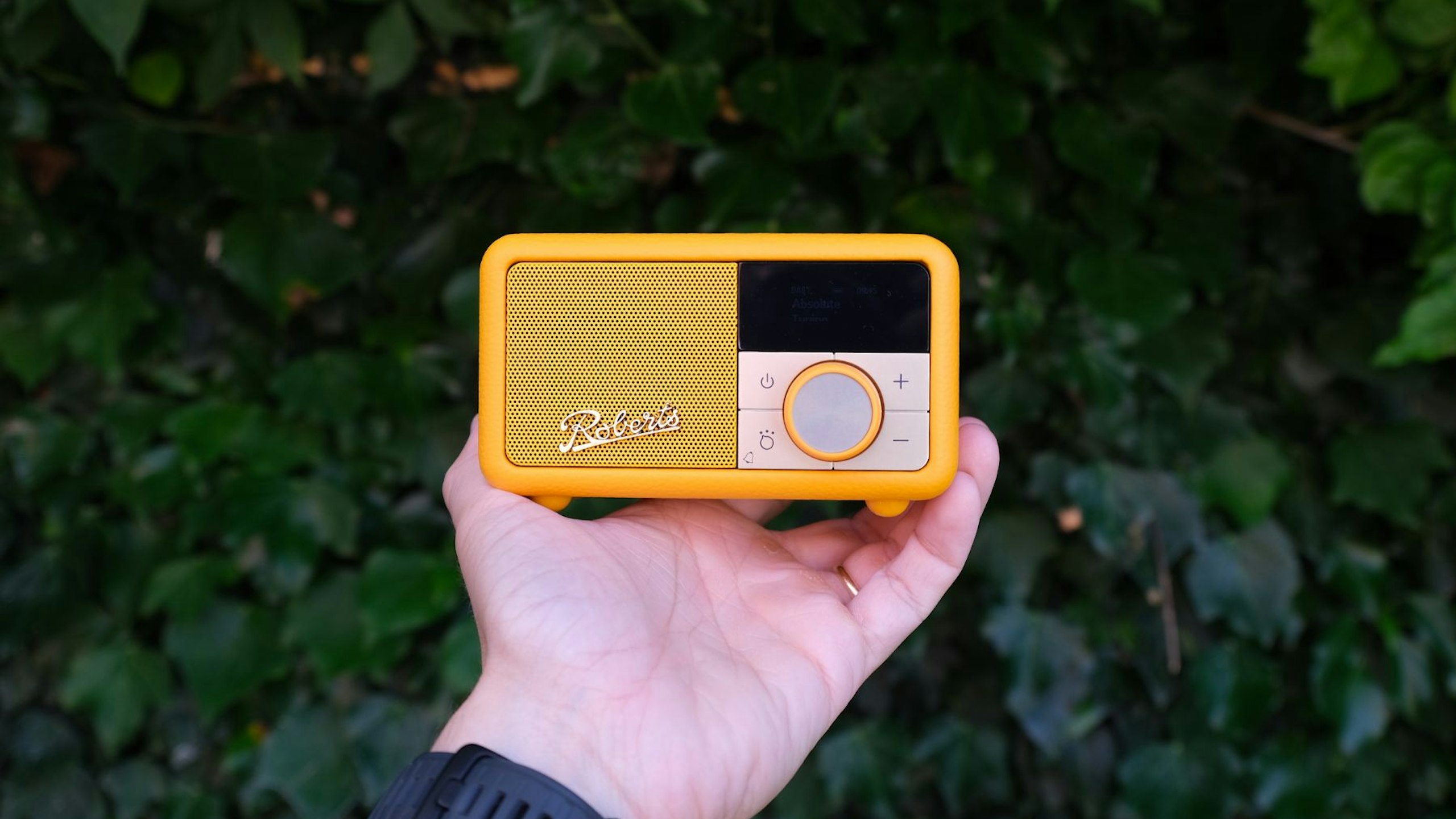 Roberts Revival Petite 2 DAB Radio held in hand for review