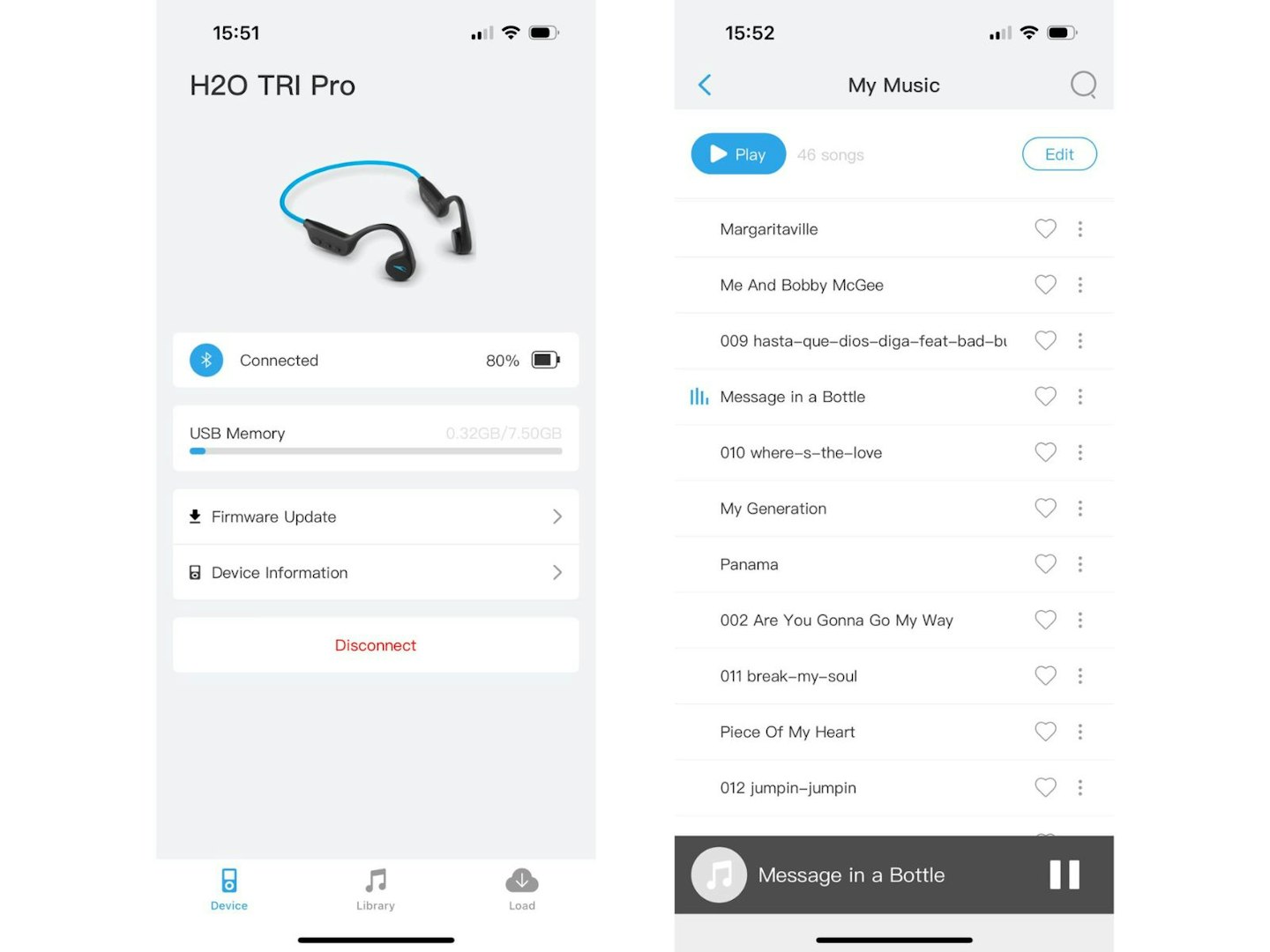 H20 Audio app screenshots