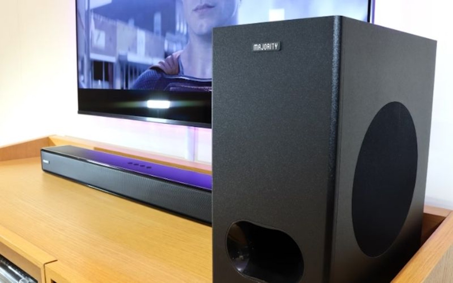 Majority Sierra Plus Dolby Atmos soundbar and subwoofer