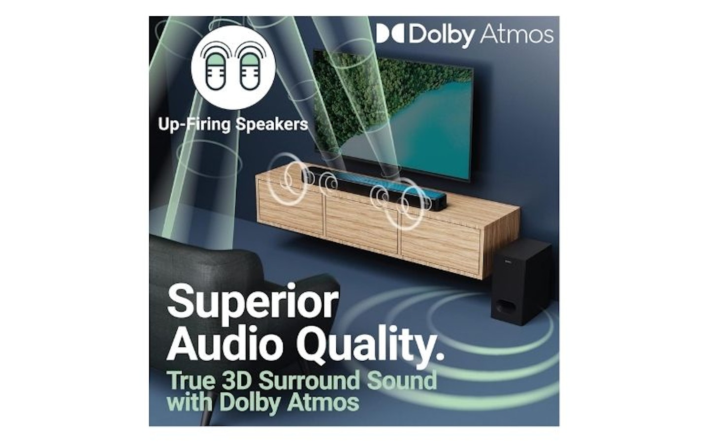 Majority Sierra Plus Dolby Atmos soundbar and subwoofer