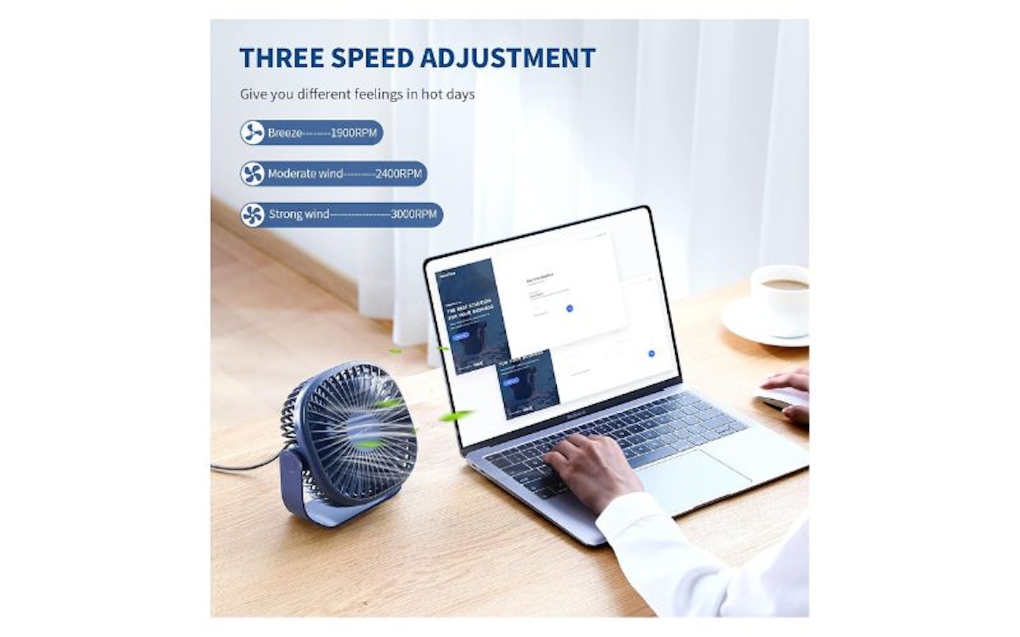 SmartDevil Desk Fan, USB Desk Fan