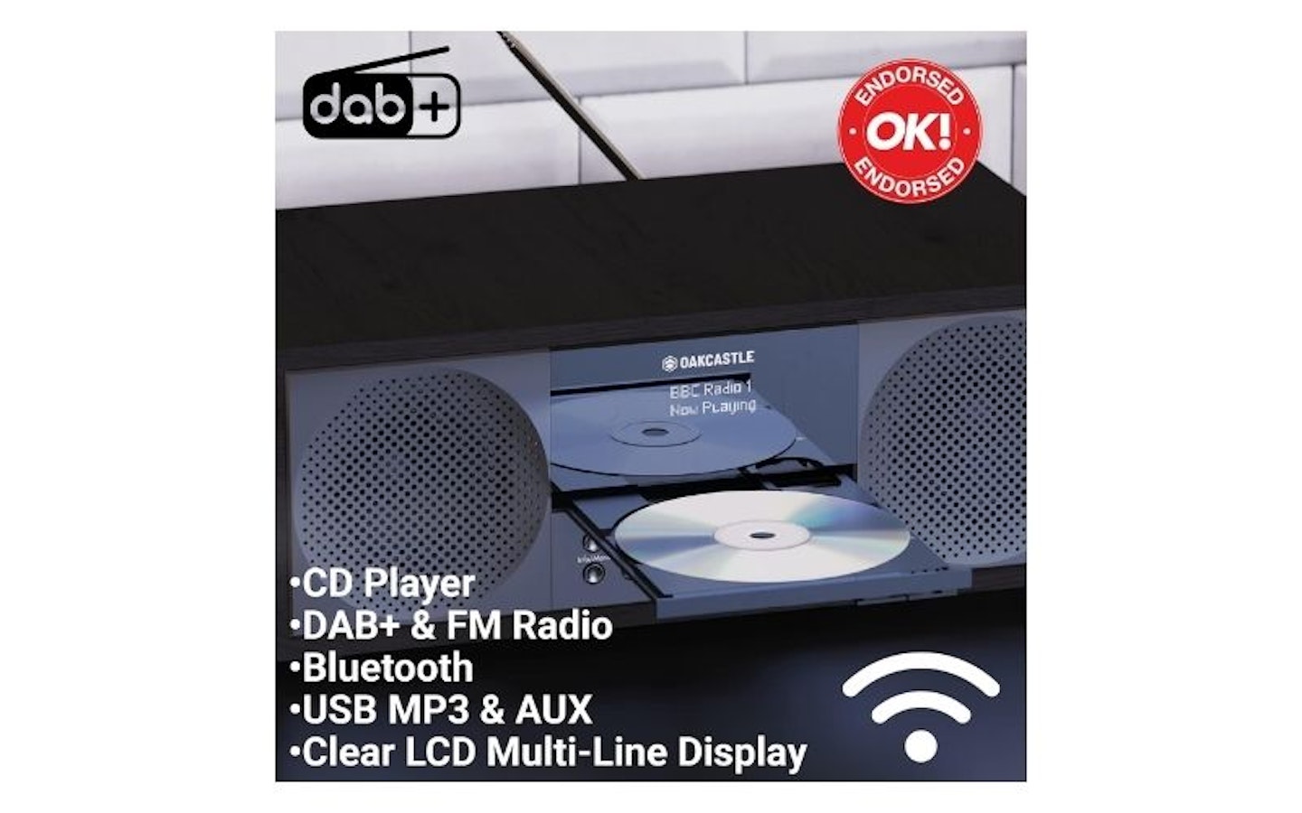 Majority Oakcastle DAB+ radio and CD player