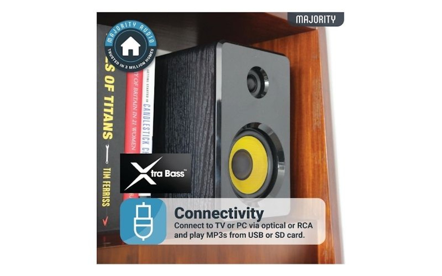 Majority D40X Active Bookshelf Speakers