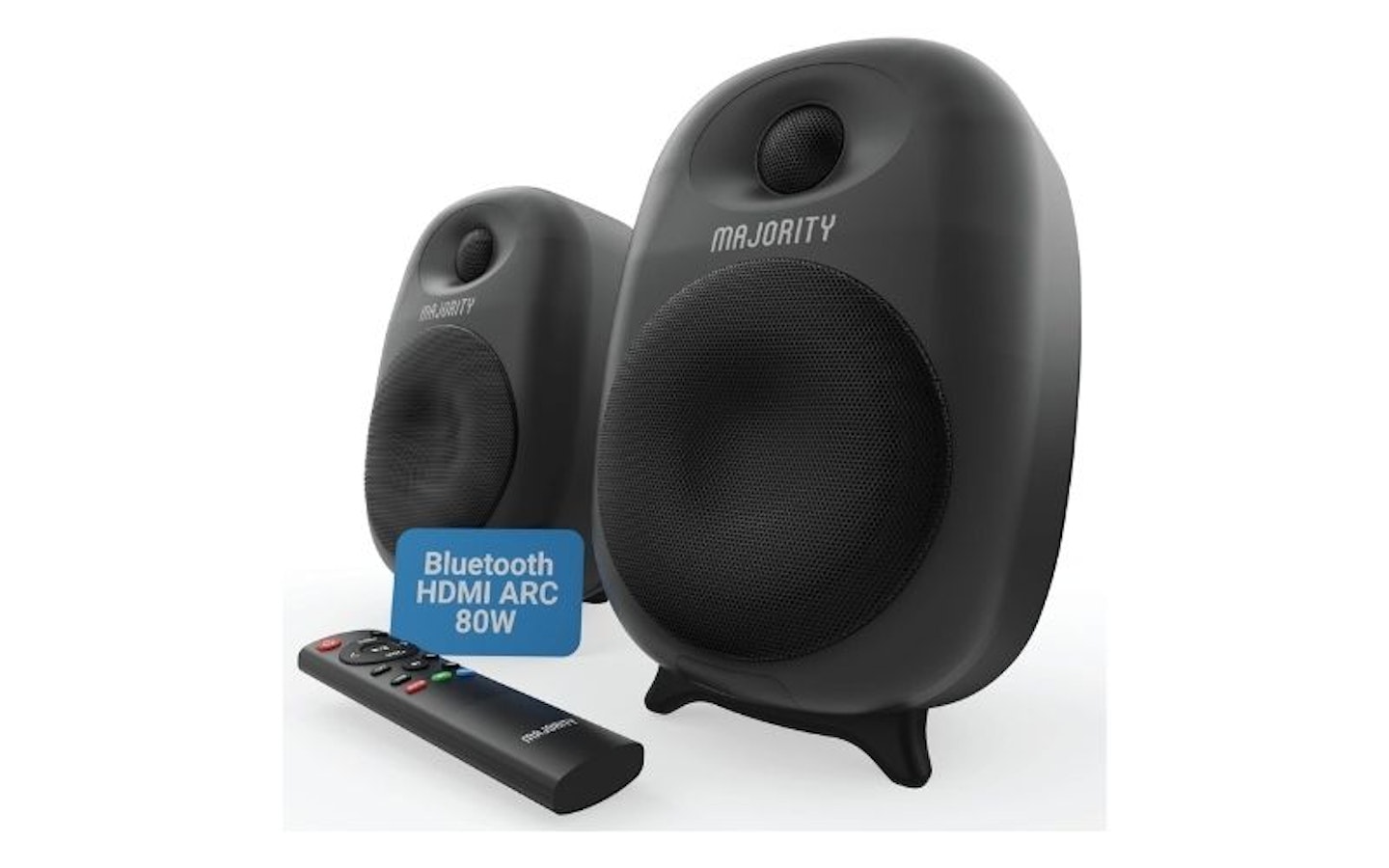 Majority D80 active Bluetooth HDMI ARC bookshelf speakers