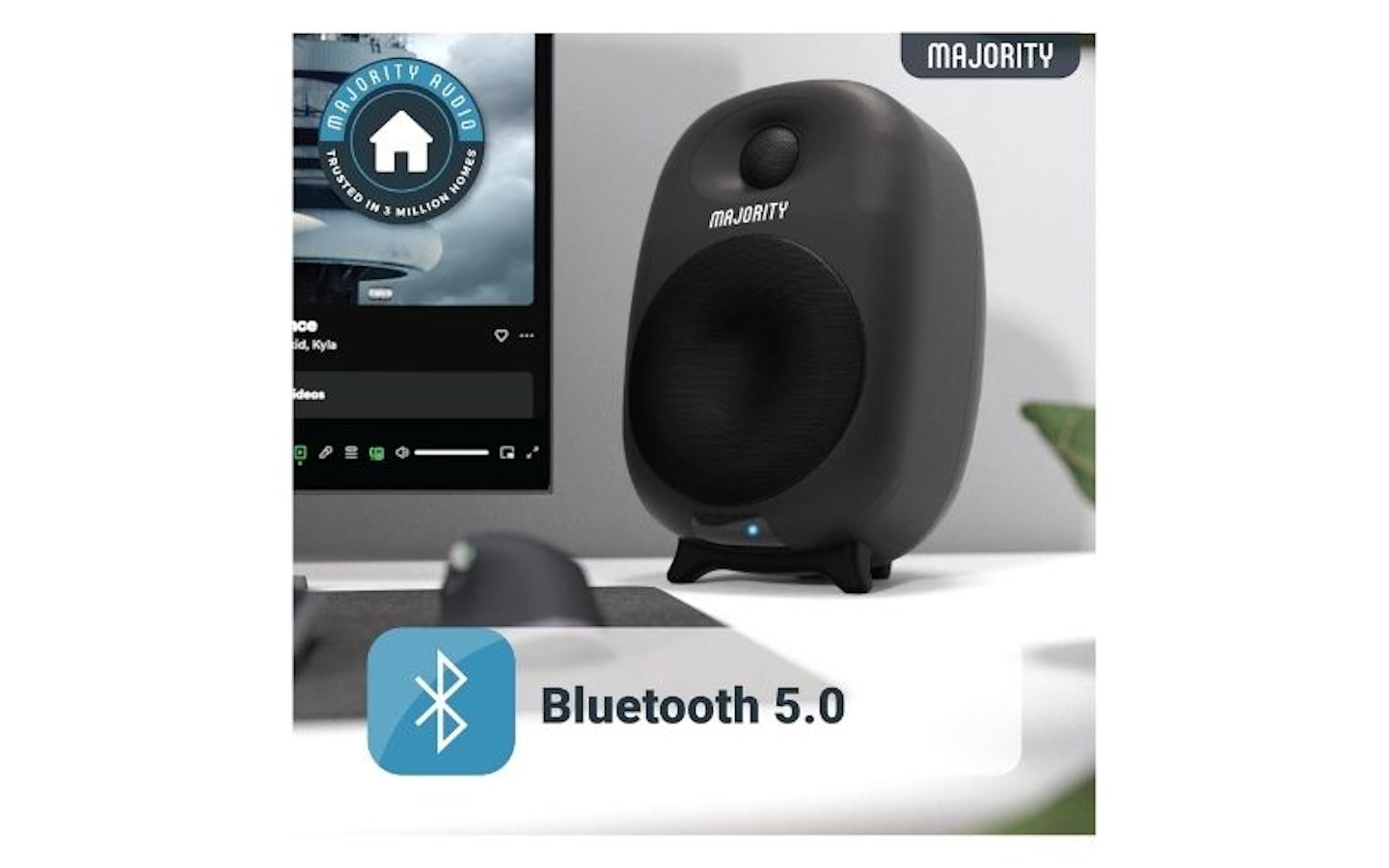 Majority D80 active Bluetooth HDMI ARC bookshelf speakers