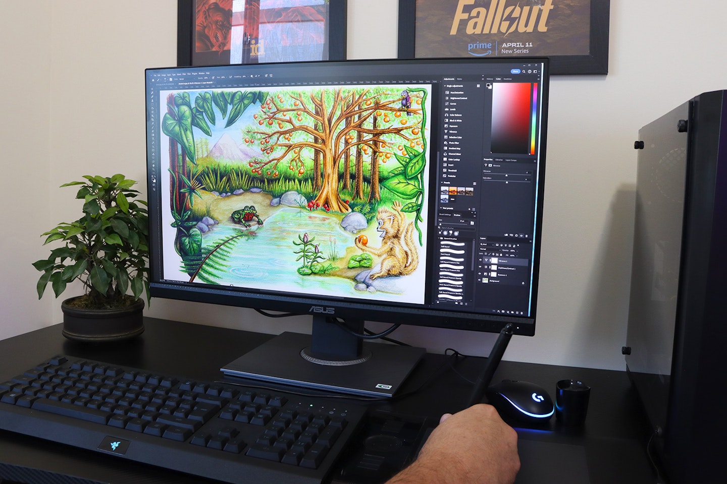 ASUS ProArt Display PA278QV monitor being used for illustration