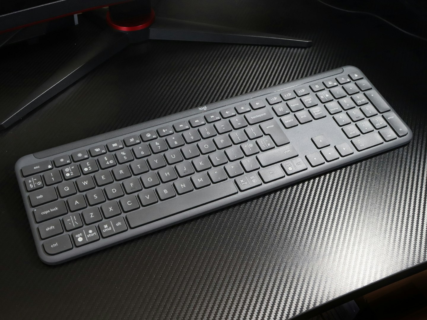 Logitech Signature Slim K950 keyboard on a desk