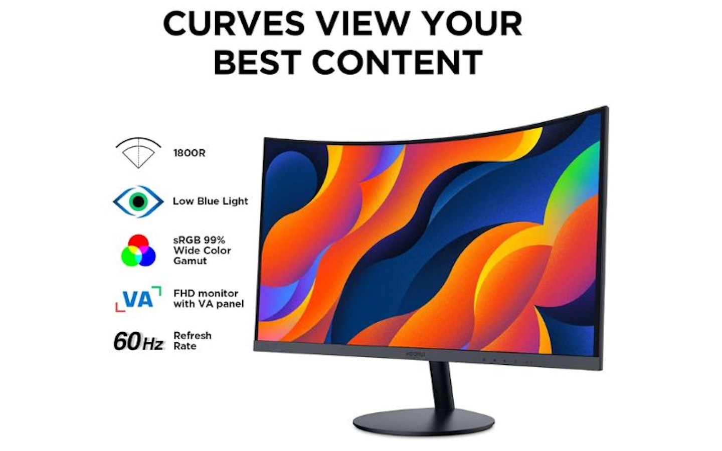 KOORUI 24-inch curved computer monitor