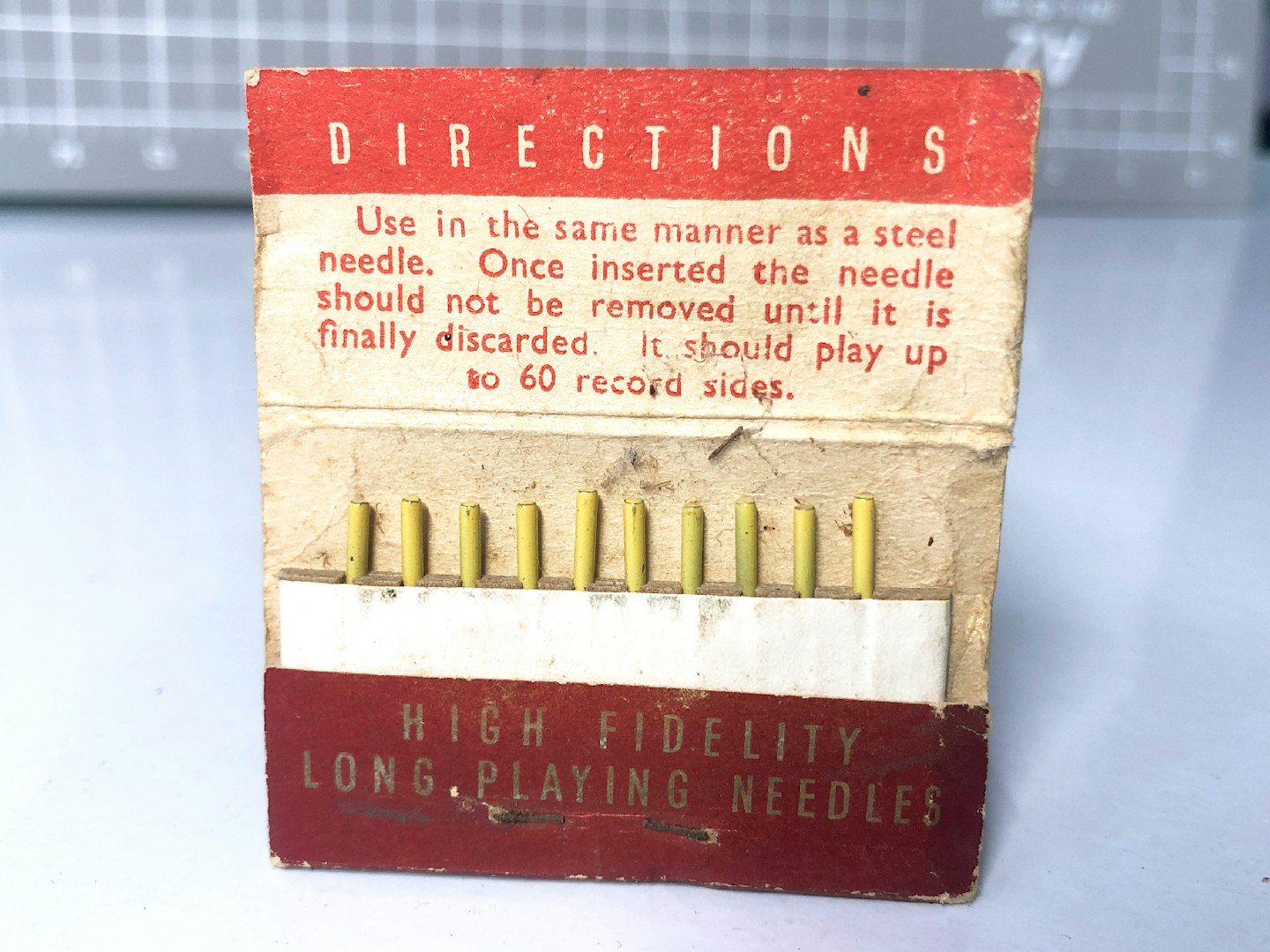 A vintage set of gramophone needles