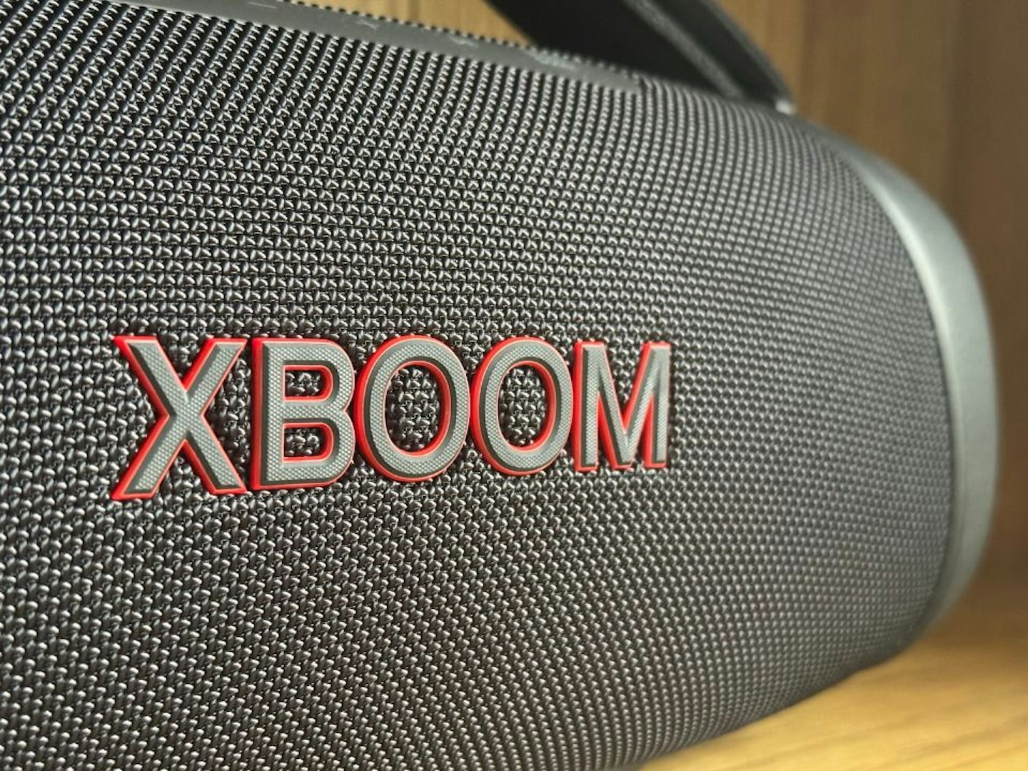 LG XBOOM XG8T Speaker - front view, XBOOM logo