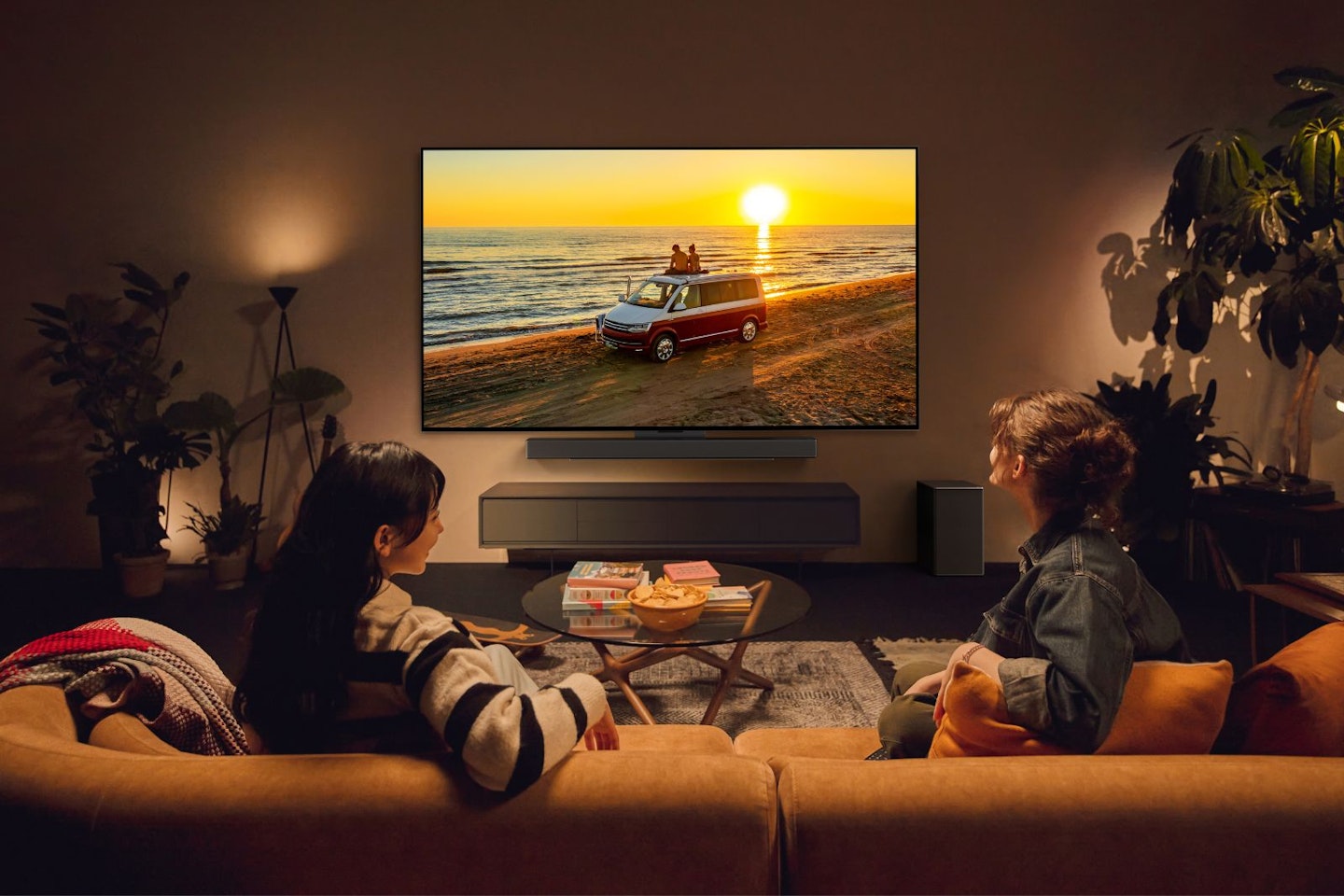 LG C4 TV with soundbar