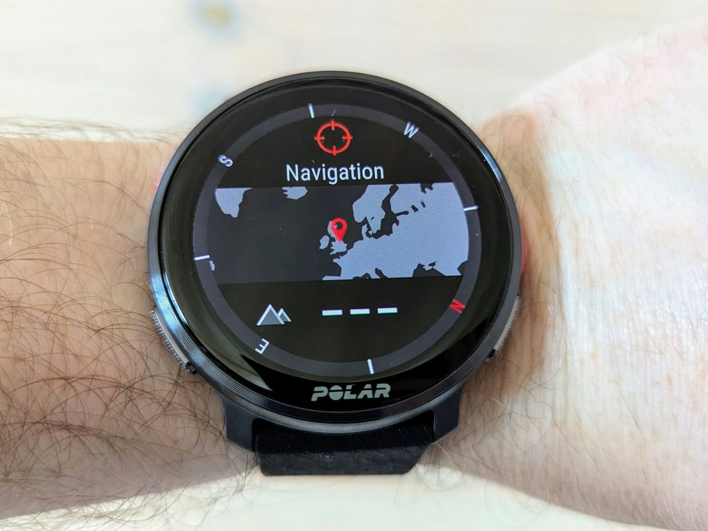 Compass display on the Polar Vantage V3