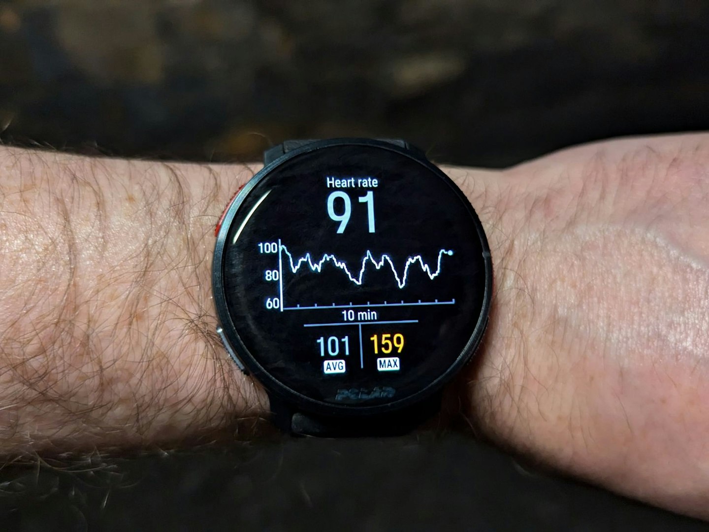 Live heart rate tracking on the Polar Vantage V3