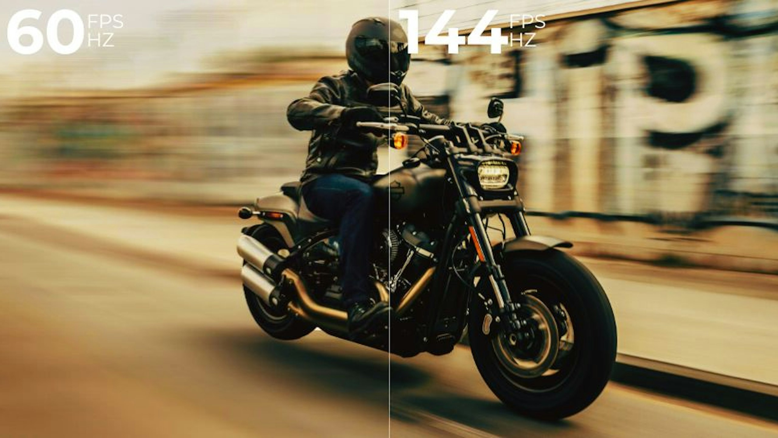 The Ultimate Guide to Refresh Rate / Motorbike depicted at two different refresh rate