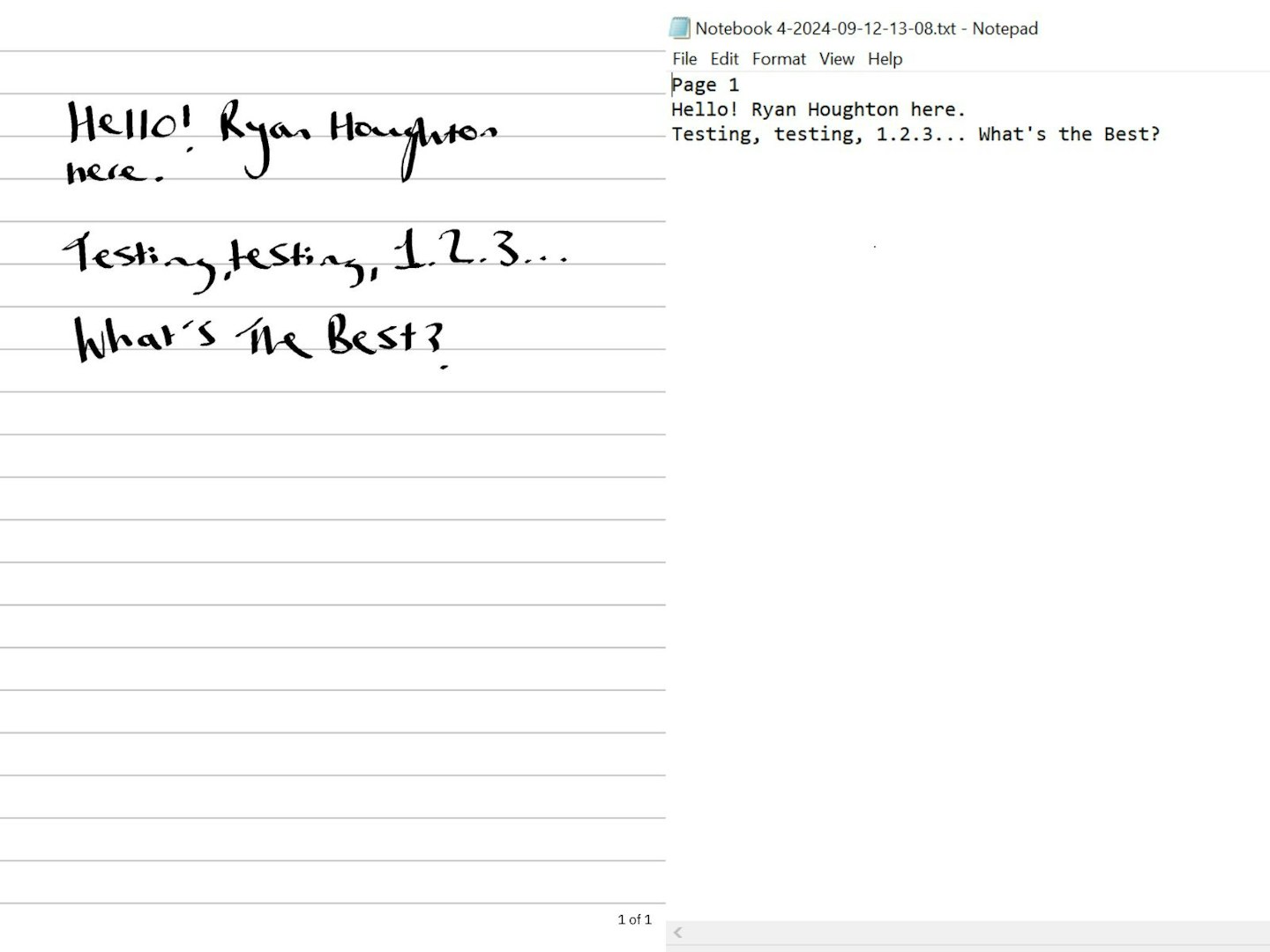 Kindle Scribe handwritten note and text translation