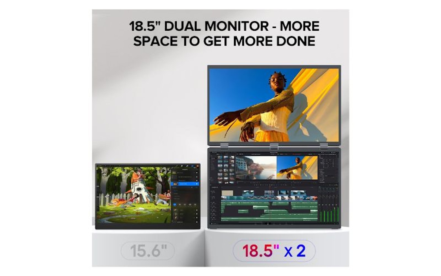 UPERFECT Dual Portable Monitor 18.5-inch Monitor