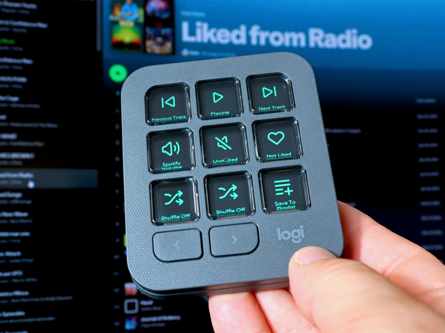 logitech mx creative console keypad with spotify