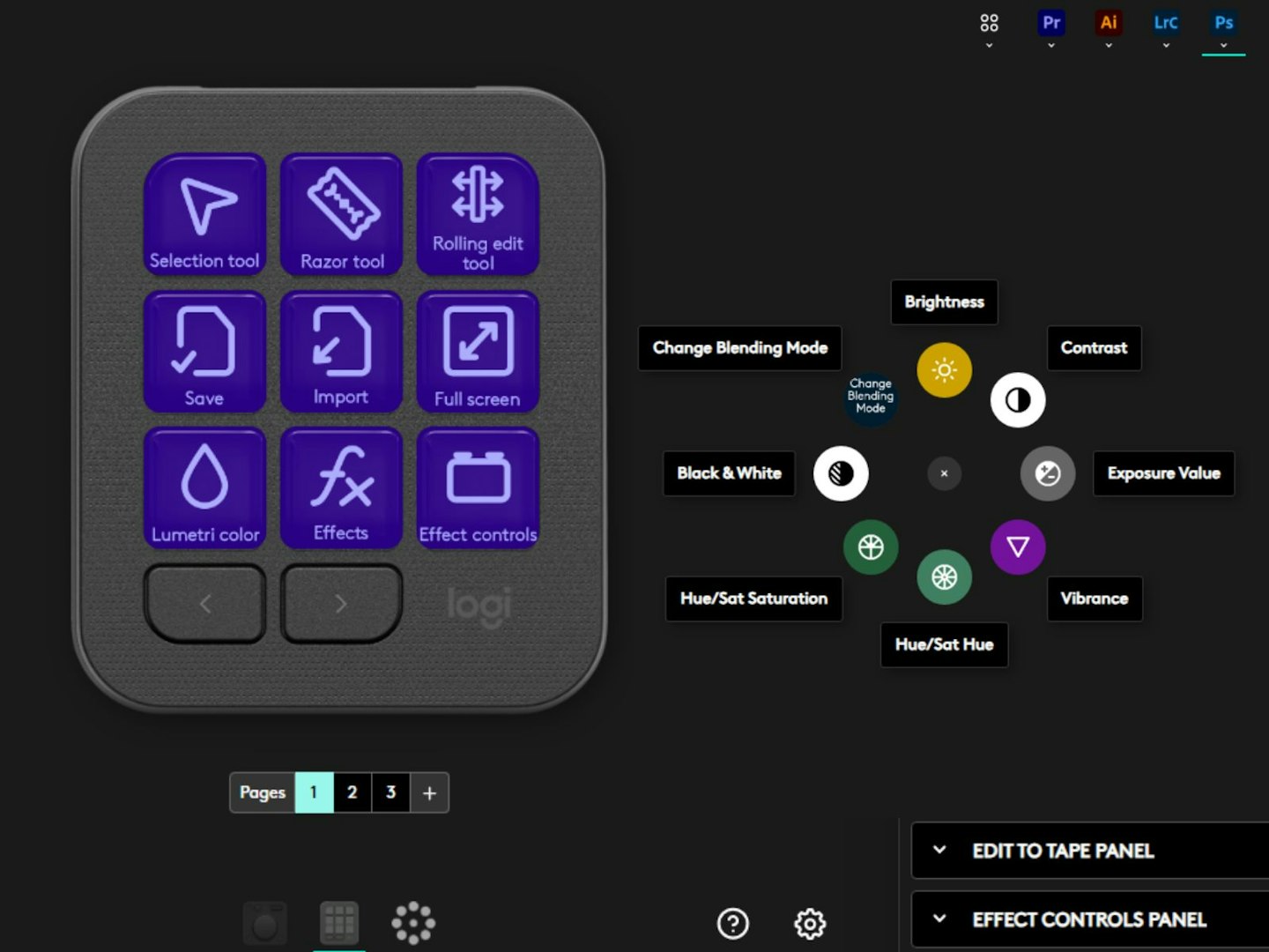 Logitech MX Creative Console Logi Options + software