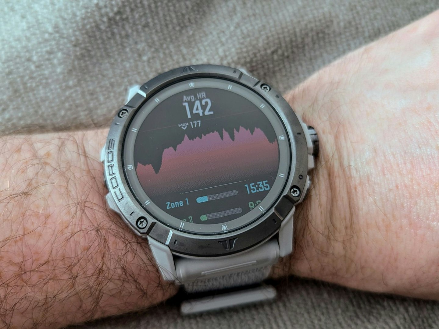 Coros Vertix 2S shwoing heart rate data after exercise