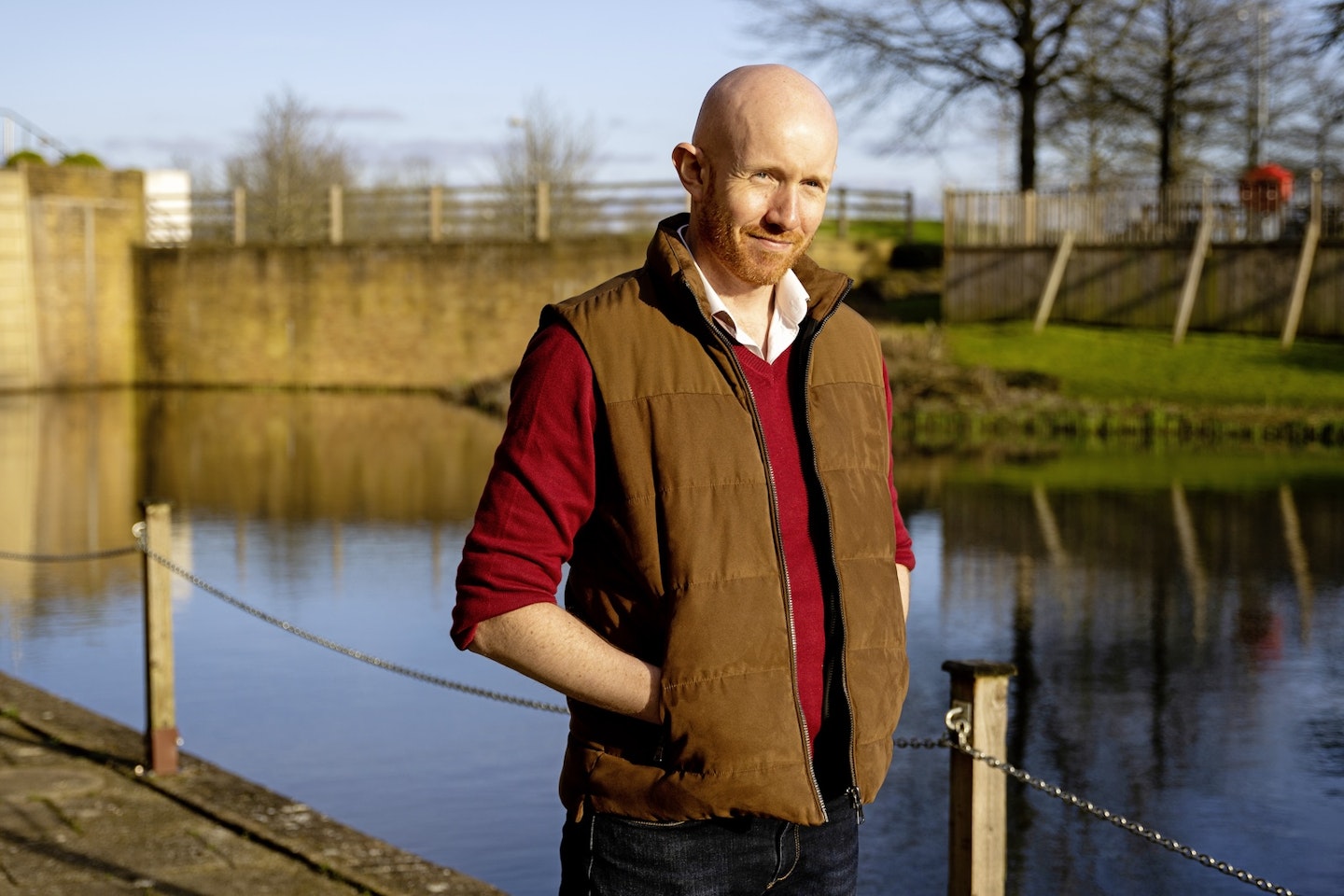 Sony a6100 test image of man standing by a lake