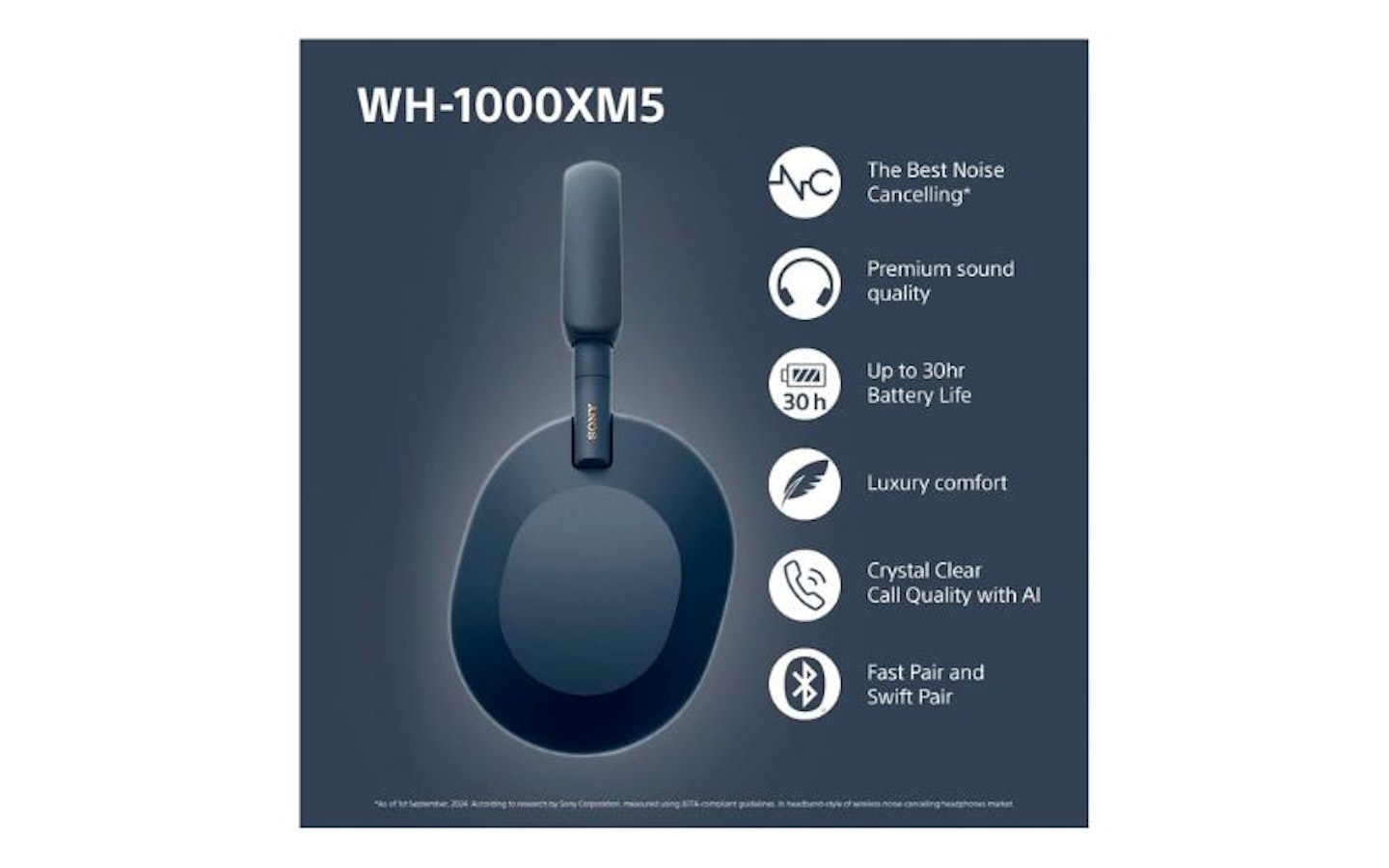 Sony WH-1000XM5 Noise Cancelling Wireless Over-Ear Headphones