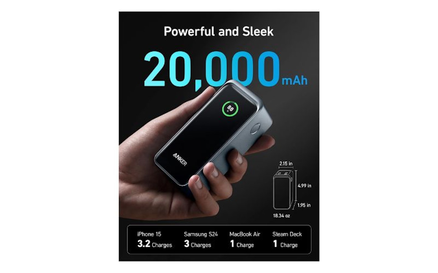 Anker Prime Power Bank, 20,000mAh Portable Charger