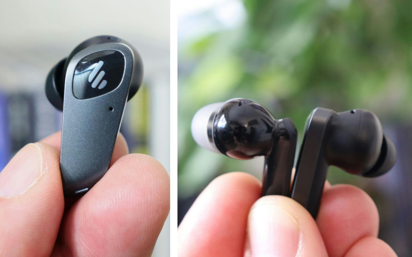 Edifier NeoBuds Planar earbuds and NeoBuds Pro 2 earbud next to each other