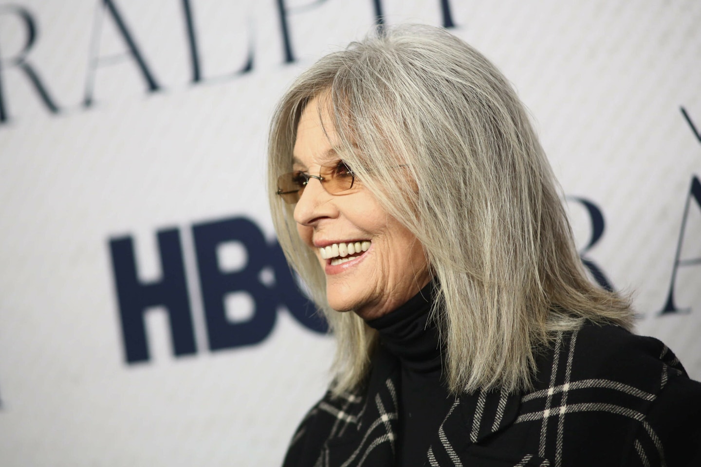 diane keaton grey hair 