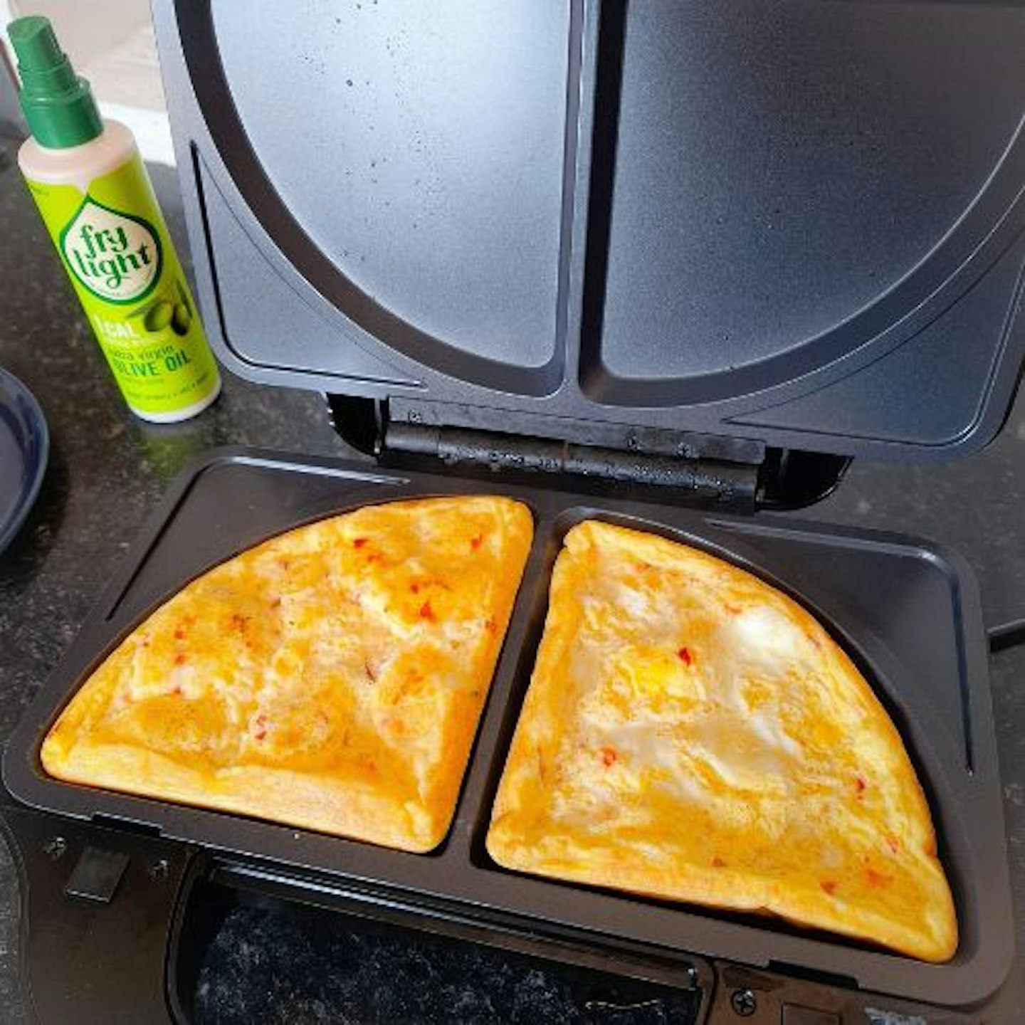 Omelettes made in the Salter snack maker using the omelette plates