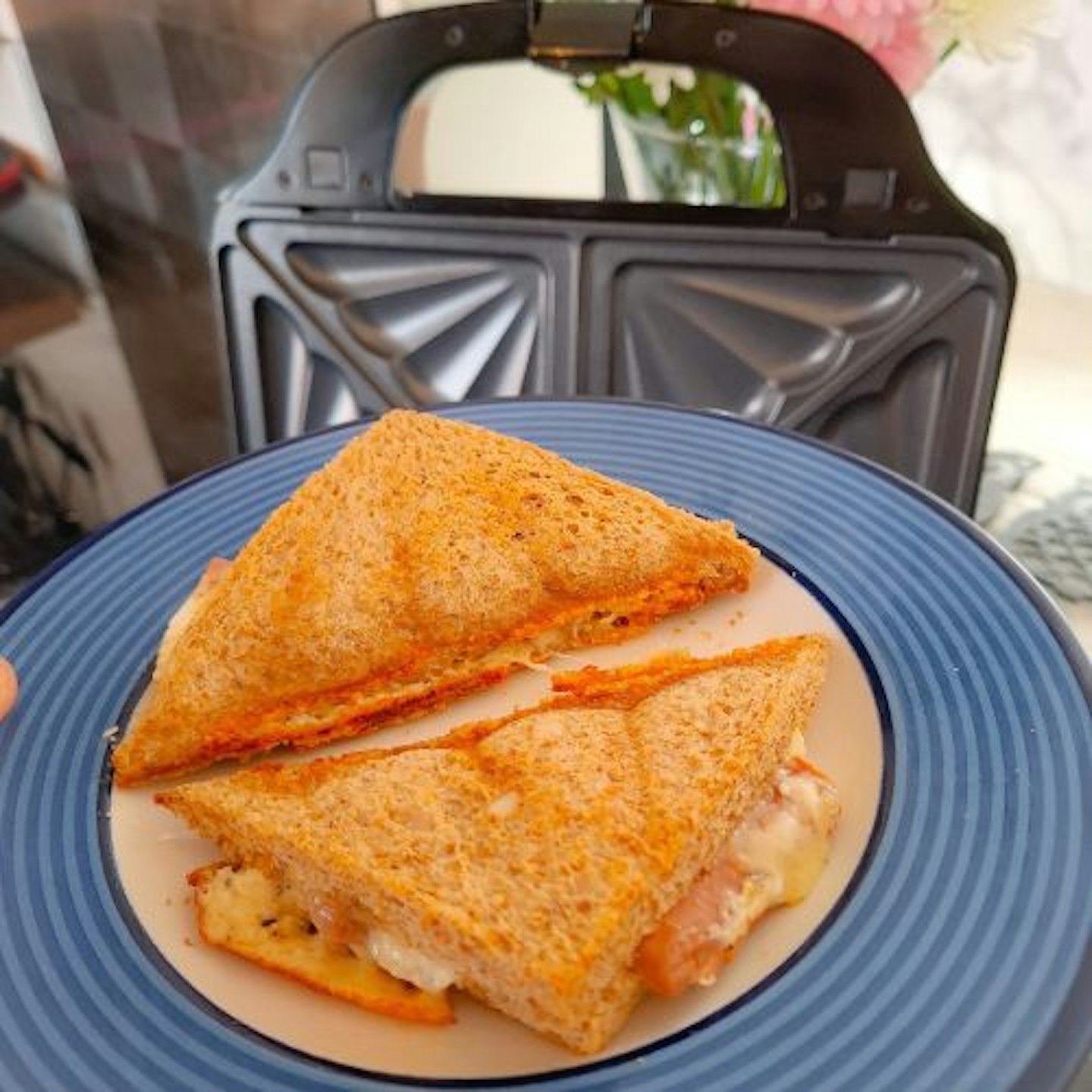 A cheese toastie made in the Salter snack maker