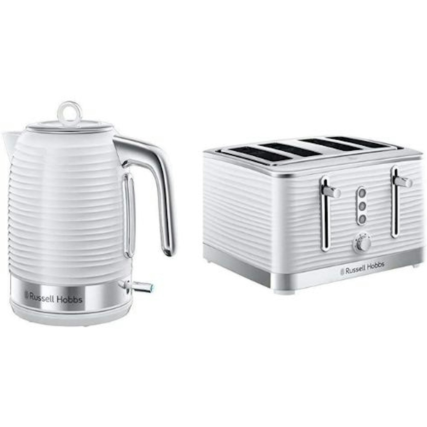 Russell Hobbs Inspire White Kettle and Toaster Set