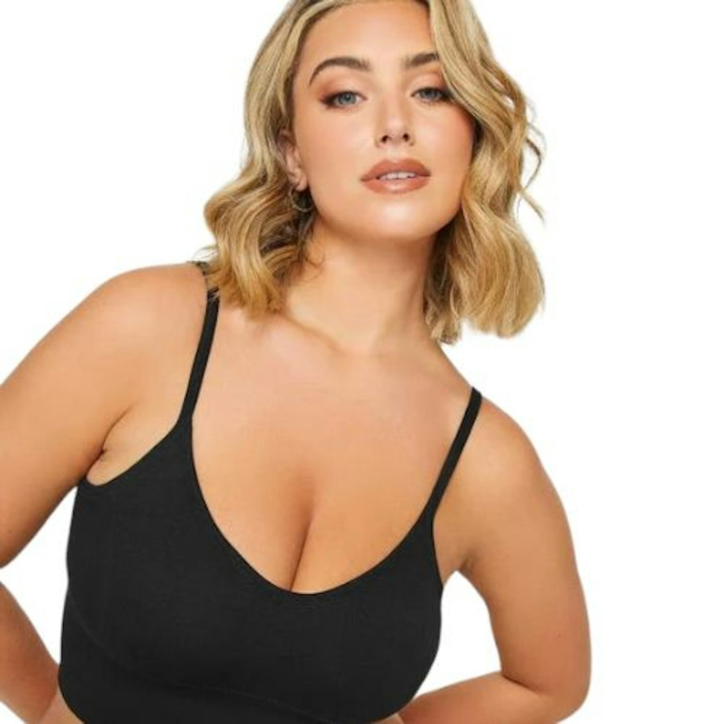 Black Seamless Padded Crop Bralette Top