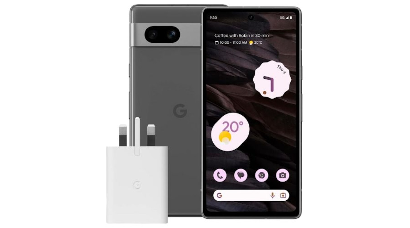 Google Pixel 7a and Pixel 30W Charger Bundle – Unlocked Android 5G Smartphone with Wide-Angle Lens and 24-Hour Battery - Charcoal