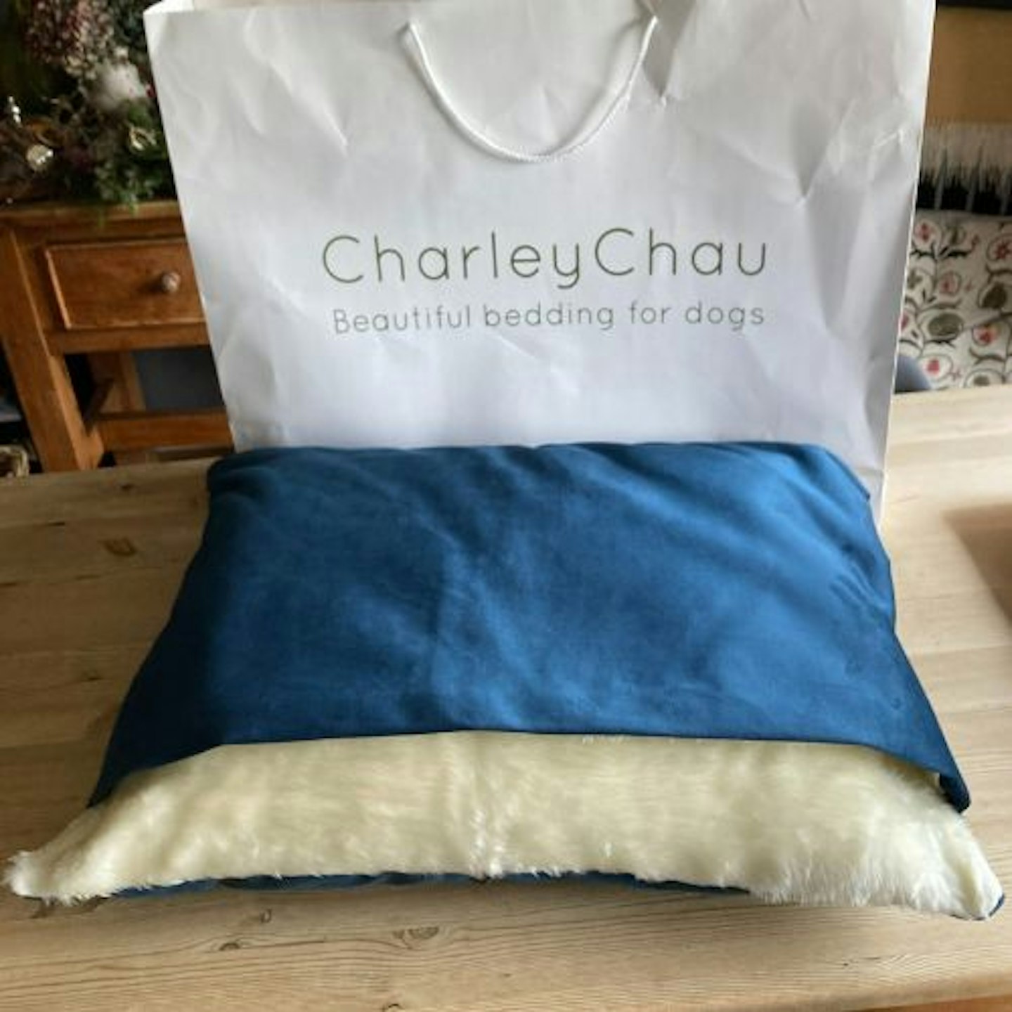 Charley Chau Dog Snuggle Bed in Velour