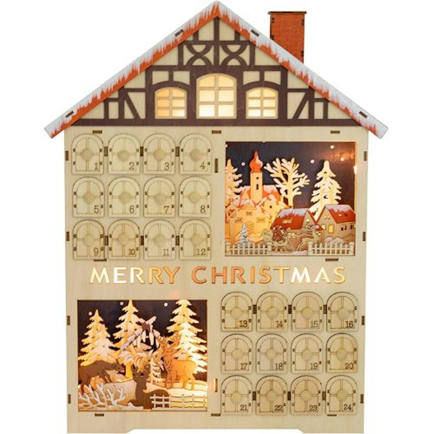 Clever Creations 2 Scene Wooden Advent Calendars
