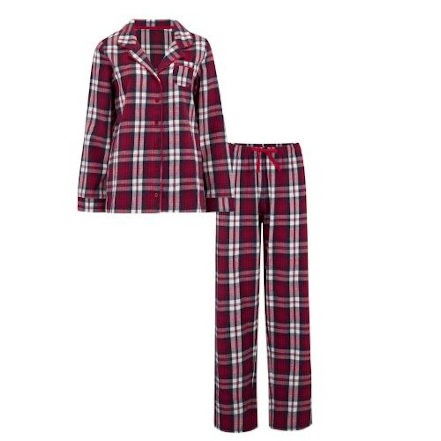 Pour Moi Cosy Check Brushed Cotton Pyjama Gift Set - Navy/Red/White