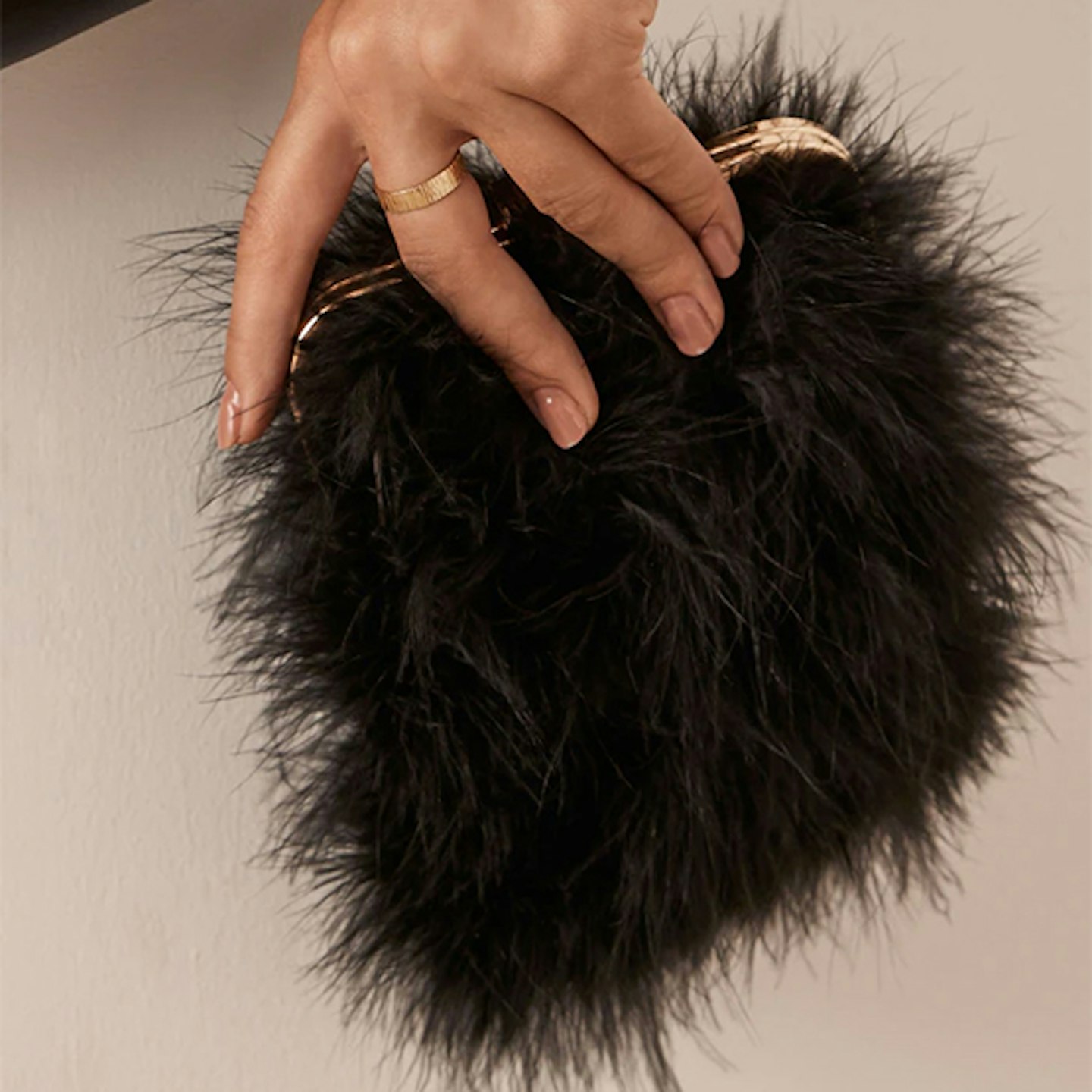 feather clutch bag