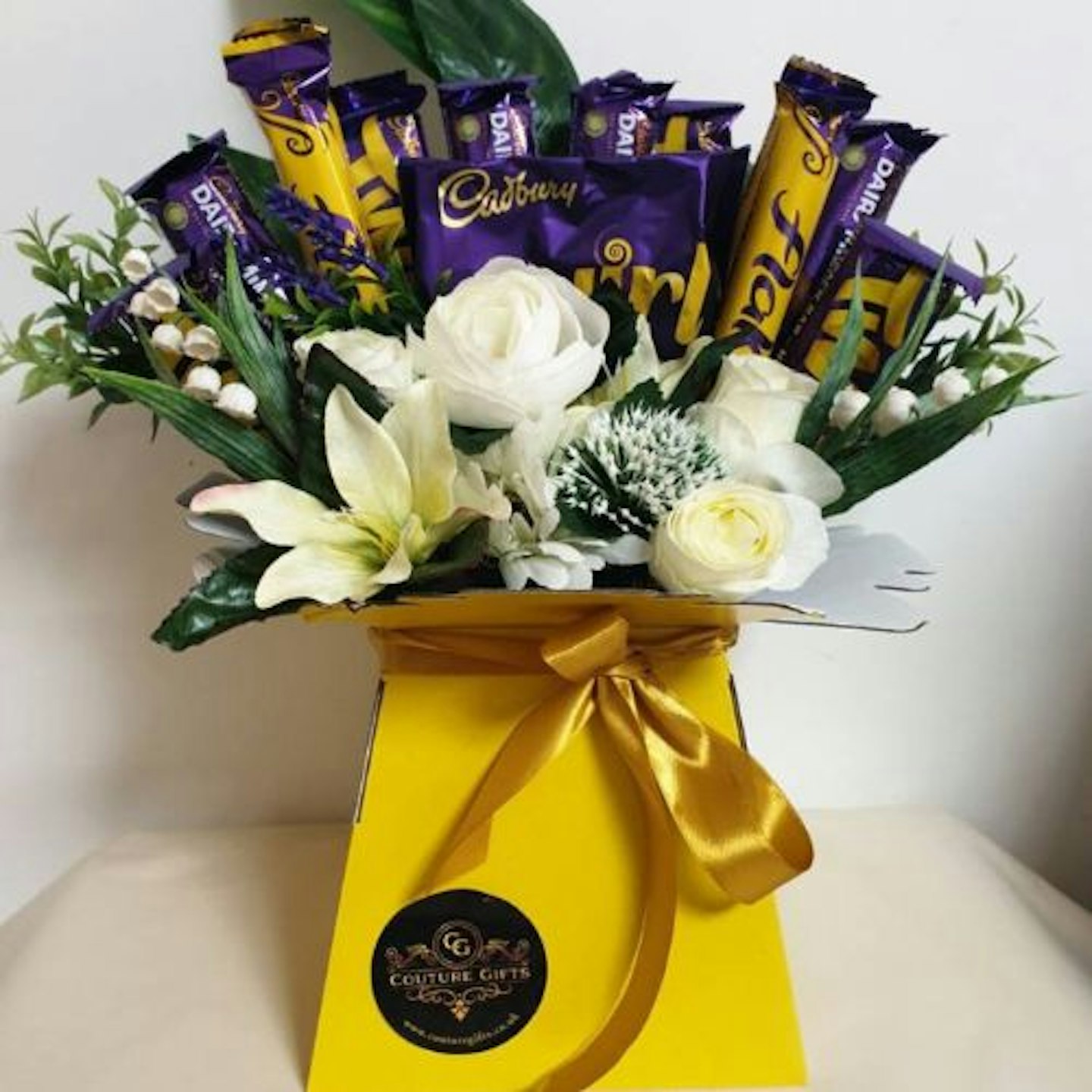 Chocolate Bouquet Yellow Cadbury's Silk Flowers Gift Hamper