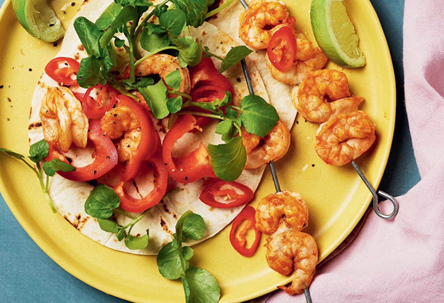 Paprika prawn skewers