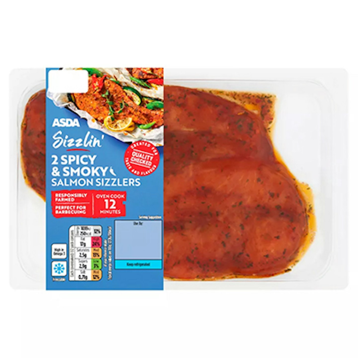 ASDA Sizzlin' 2 Spicy & Smoky Salmon Sizzlers