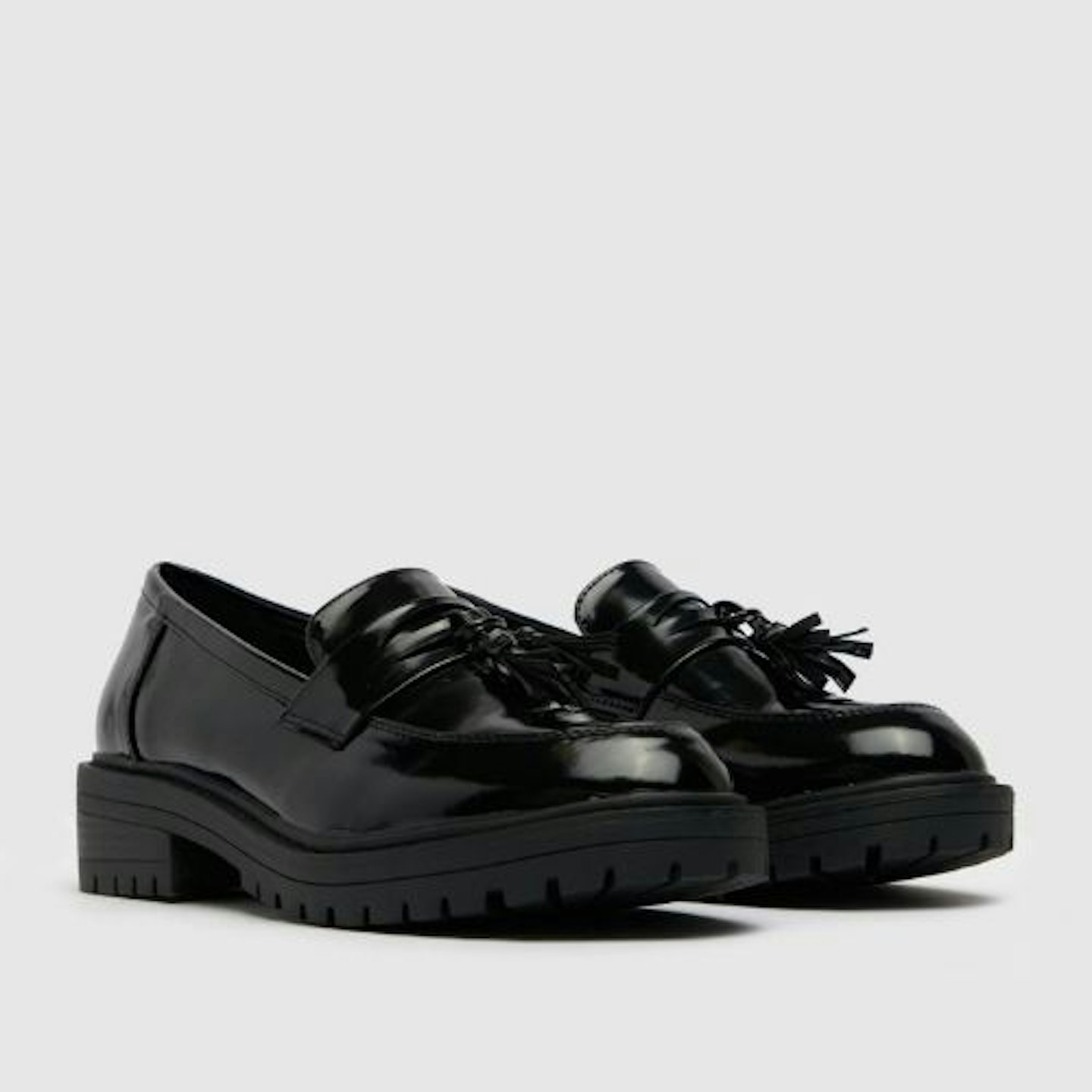 Schuh Black Lexi Chunky Patent Loafer Flat Shoes