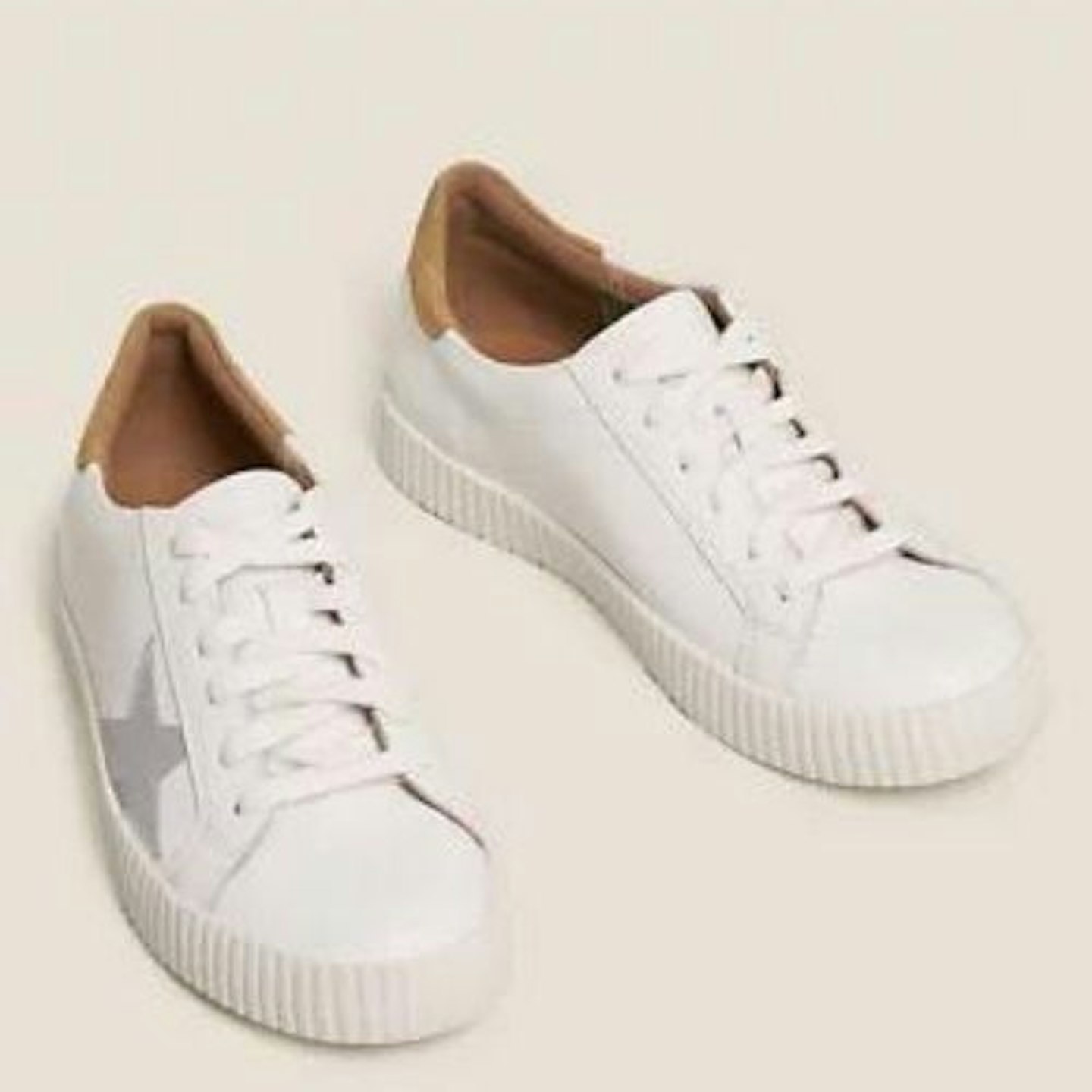 Lace Up Leather Star Trainers