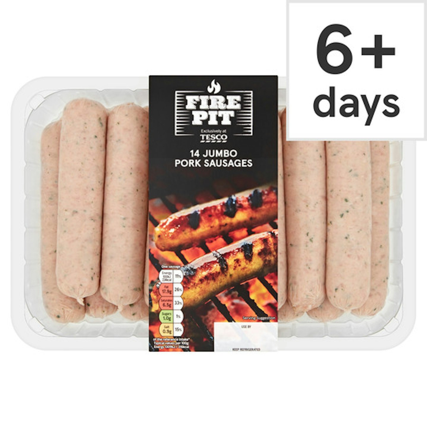 Tesco Fire Pit 14 Jumbo Pork Sausages