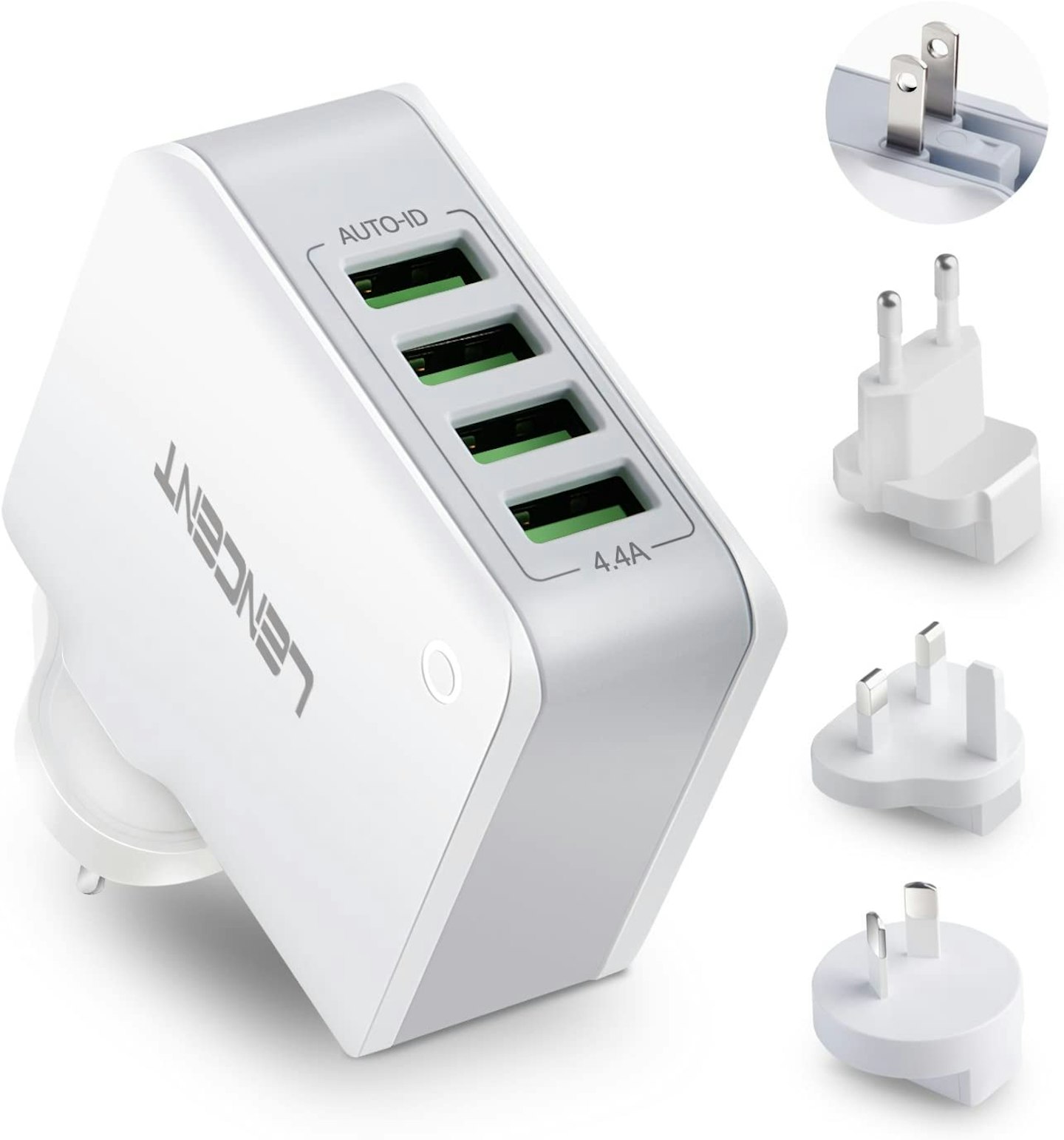 A Lencent 4- USB port travel adapter